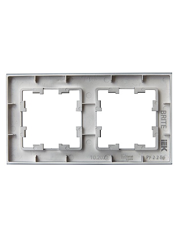IEK BRITE DECOR Маренго матовый стекло Рамка 2-мест. РУ-2-2-Бр