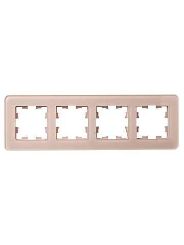 IEK BRITE DECOR Дымчатый матовый стекло скругл.угол Рамка 4-м РУ-4-2-Бр RE