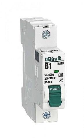 Dekraft Автоматический выключатель 1Р 1А х-ка B ВА-103 6кА