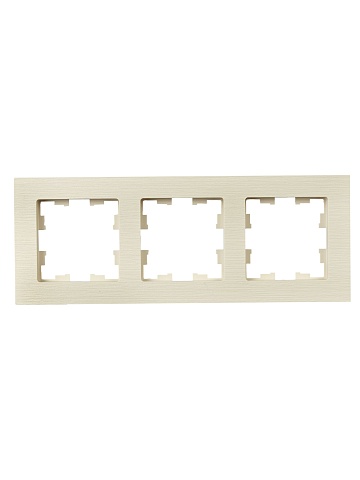 IEK BRITE DECOR Бежевый рифленый Рамка 3-м РУ-3-Бр