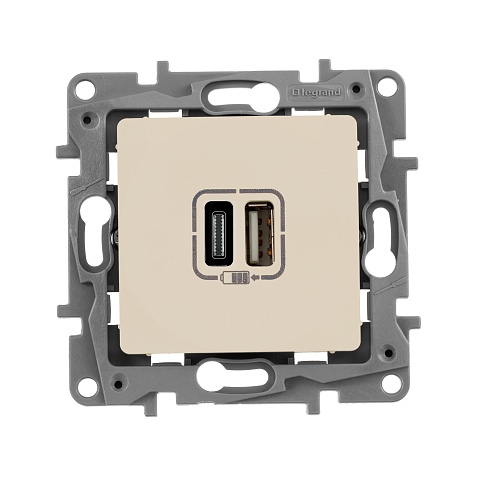 Legrand ETIKA Слоновая кость Зарядка USB А-C