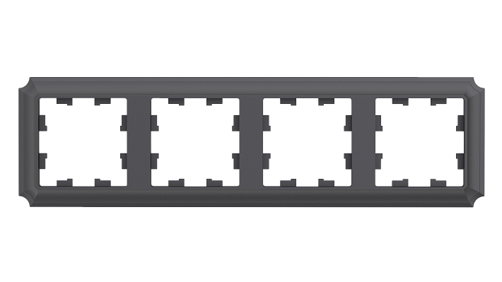 Systeme Electric AtlasDesign Antique 4-постовая РАМКА, универсальная, БАЗАЛЬТ