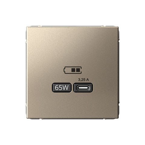 Systeme Electric ArtGallery Шампань USB Розетка тип-С 65Вт высокоскор.заряд. QC, PD, механизм