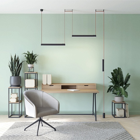Denkirs DK5577-BK Трековый светильник Belty Linear со светодиодом L642mm H45mm 48V 24W 120° 3000K IP20 черный алюминий