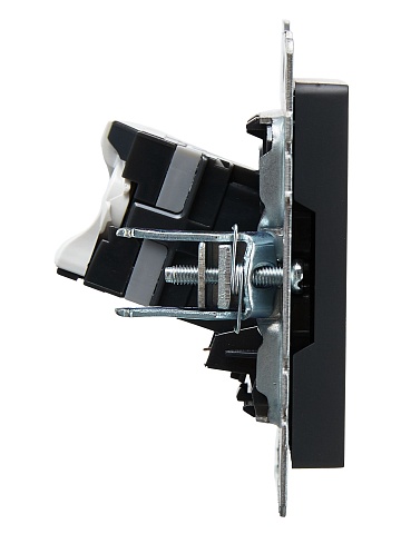 IEK BRITE Розетка компьютерная RJ45 кат.5E РК10-БрГ графит