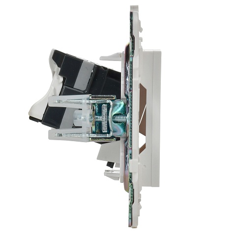 IEK SKANDY Арктический белый Розетка двойная TV+RJ45 кат.5E SK-A14W