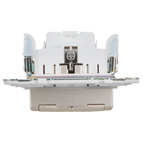 IEK SKANDY Шампань Розетка с/з с защитными шторками и крышкой 16А IP44 SK-R11Sh