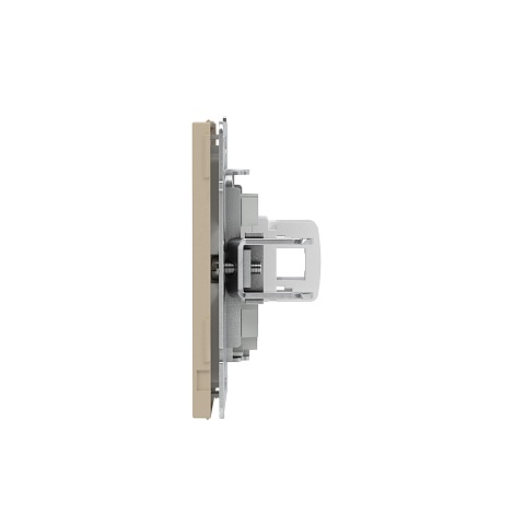 DKC KANT Компьютерная розетка RJ-45 без шторки, кат.6А одинарная,ванильный марципан